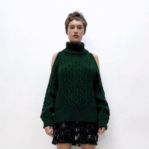 Zara cut out cable knit sweater
